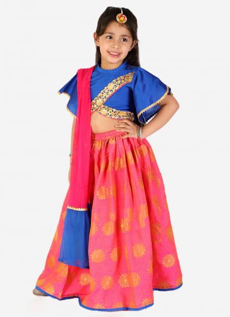 Blue And Pink Colour KID1 Neveli Fancy Festive Wear Girls Lehenga Choli Collection K22EG130BLPI